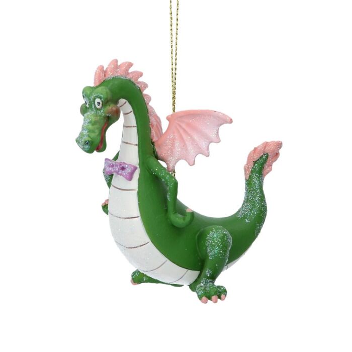 Gisela Graham - Glass Shape Green Dragon - 10cm